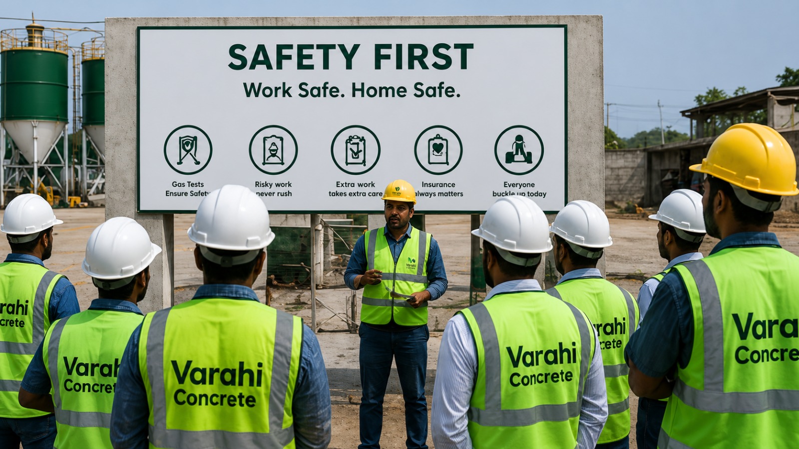 Varahi Concrete safety team briefing